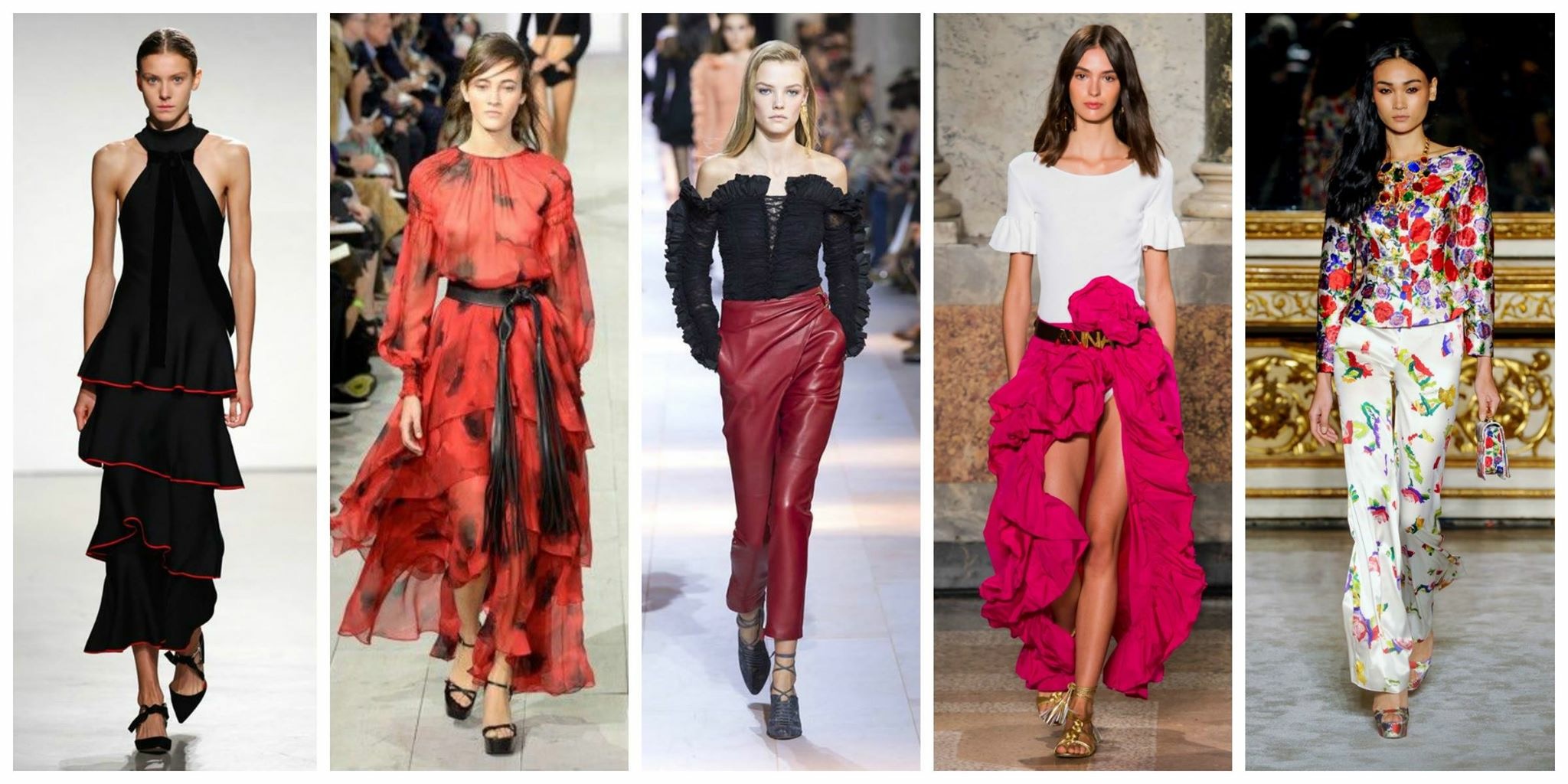    Από αριστερά:Balmain, Dolce&Gabbana, Gucci, Proenza Schouler, Proenza Schouler.  