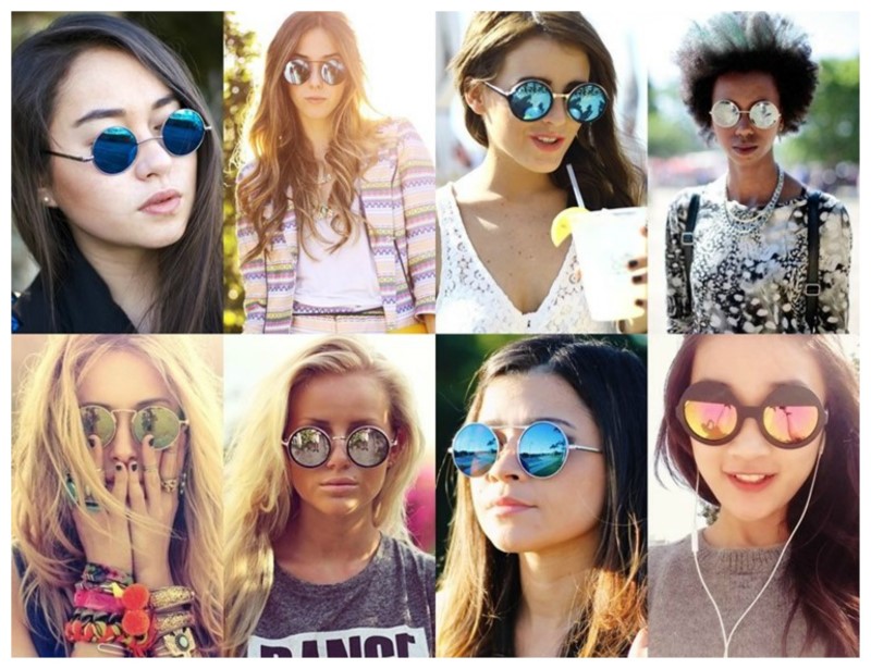 8-round mirrored sunglasses (Custom)