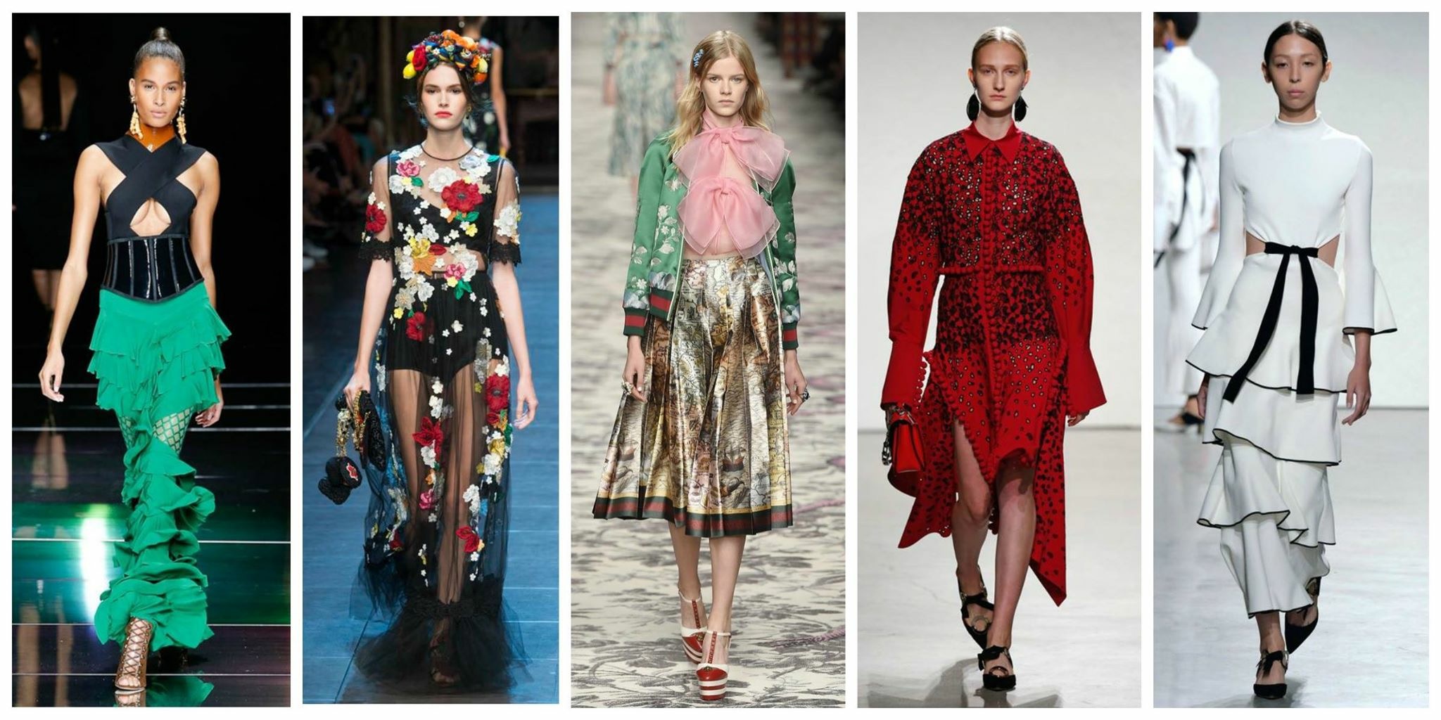   Από αριστερά:Proenza Schouler, Blugirl, Dolce&Gabbana, Oscar de la Renta, Jonathan Simkhai.