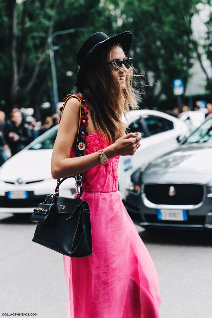 MFW-Milan_Fashion_Week-Spring_Summer_2016-Street_Style-Say_Cheese-Chiara_Ferragni-Pink_Dress-Bandeau-Hat--790x1185