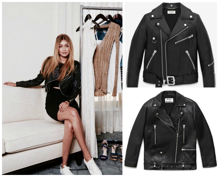 Gigi Hadid, leather jacket