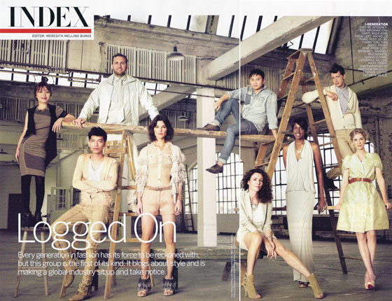 H Katherine Kallon στο τεύχος Μαρτίου 2010 της αμερικανικής Vogue, ανάμεσα στους καλύτερους fashion & style bloggers (όρθια, 2η από δεξιά)